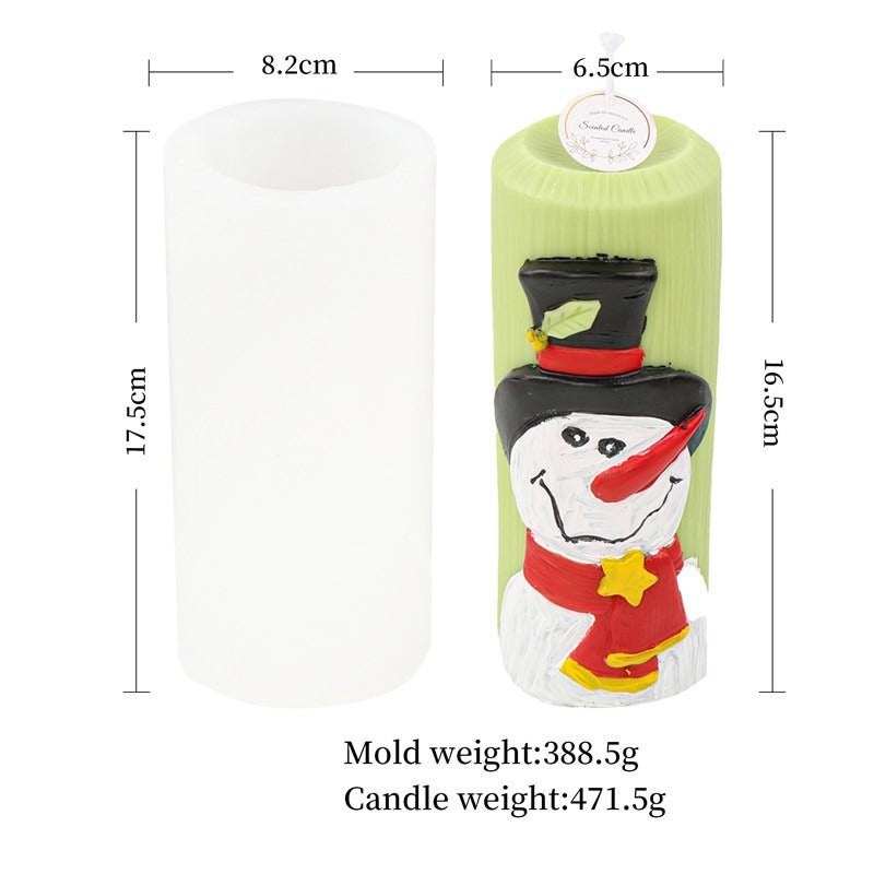 8 Nordic style Christmas Santa Claus pillar candle molds Elk Christmas tree scented candle molds