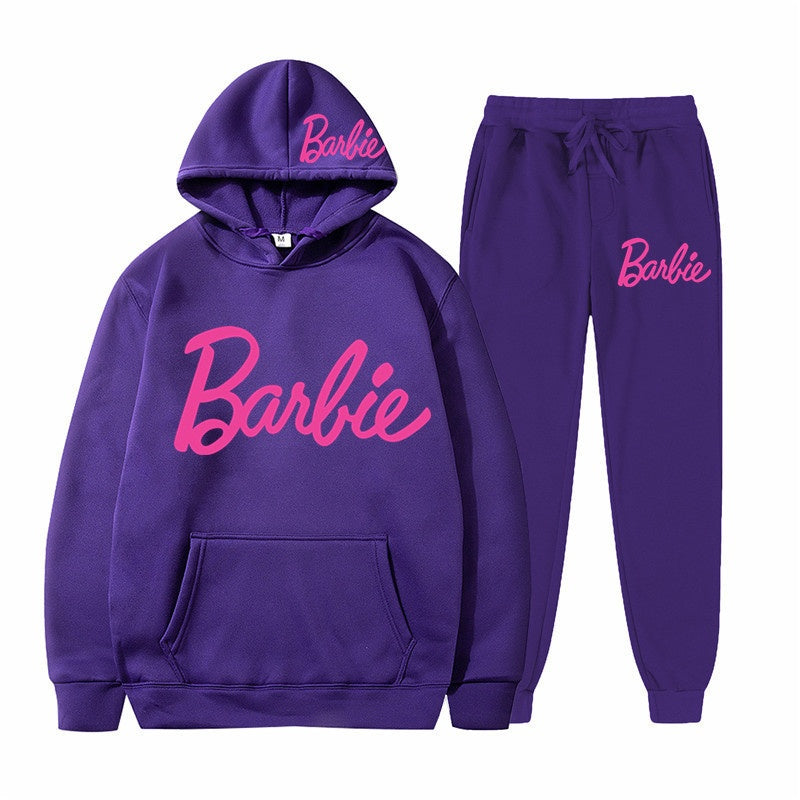 Printed Sports Hoodie for Men and Women Casual Sweatshirt Set