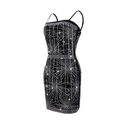 Luoqiu Country Strapless Dress Rhinestone Dress Sexy Style Women's Summer Dress
