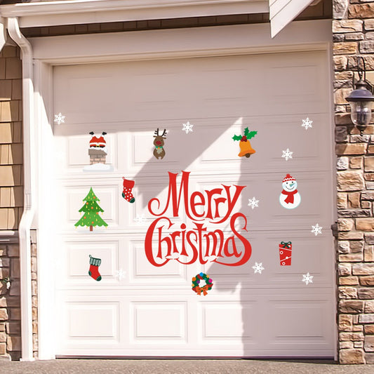 Christmas Garage Stick Refrigerator Stick Holiday Home Decoration Santa Claus Dinosaur Sticker PVC Material