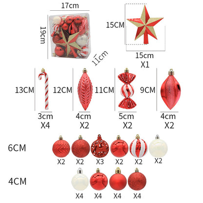 Christmas ball combination set Christmas tree decoration props combination 40pcs combination of multiple Christmas ball