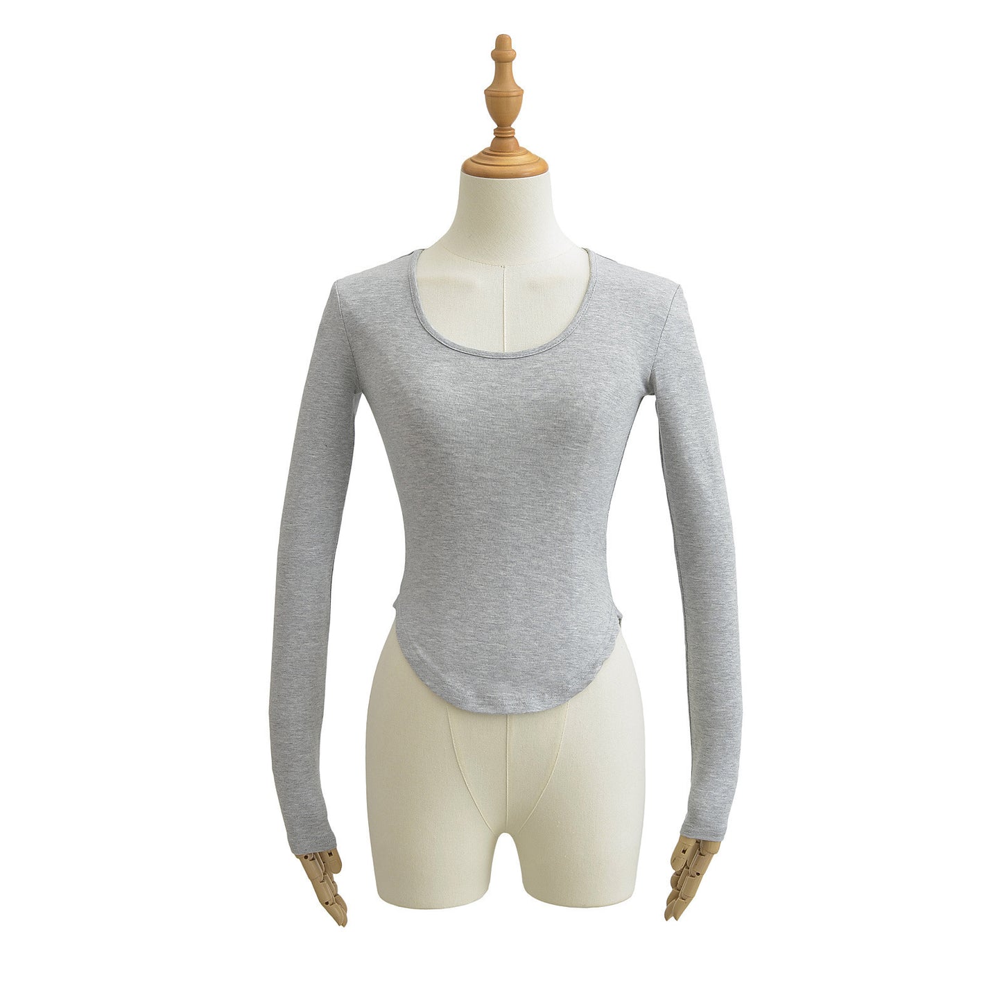 Irregular long sleeved T-shirt for women
