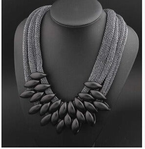 Multi layer woven tassel women's necklace jewelry