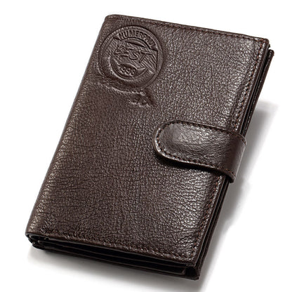 Genuine Leather Men's Wallet First Layer Leather Business Casual Wallet Large Capacity Multifunctional Passport Book