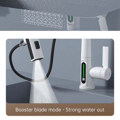 Faucet Pull-out Basin Faucet Temperature Digital Display Rotation