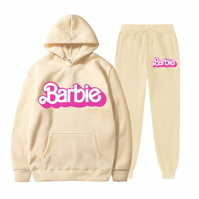 Printed Sports Hoodie for Men and Women Casual Sweatshirt Set