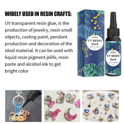 EELHOE High Transparency Uv Resin Drip Glue (100g) Diy Nail Care Cochlear Uv Shadowless Glue Quick-Drying Drip Glue