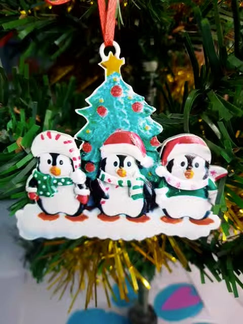 Resin Personality Christmas Gift Christmas Ornament Pendant Cute Penguin Family Decoration