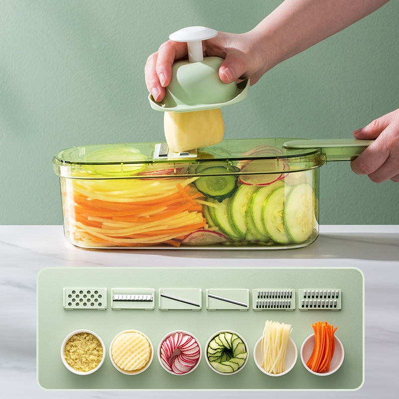 Multifunction Vegetable Cutter With Basket And Brush Portable Slicer Chopper Kitchen Tools