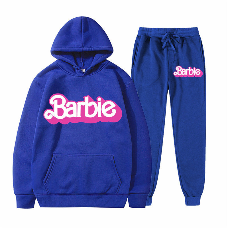 Printed Sports Hoodie for Men and Women Casual Sweatshirt Set