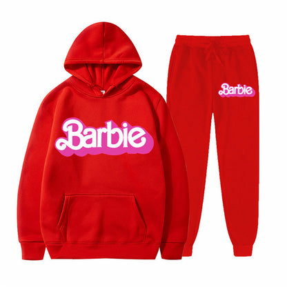 Printed Sports Hoodie for Men and Women Casual Sweatshirt Set
