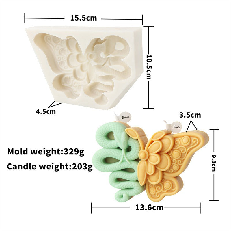 Silicone Angel Butterfly Embossed Pattern Candle Mold Halloween Skull Butterfly Baking Cake Mold Decoration Mold
