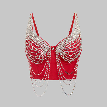 Heavy Beading and Rhinestone Design Backless