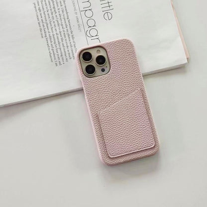 14Pro Plain Leather PU Card Slot Phone Case For iPhone13mini 11 12 Xsmax XR 78plus 6s  Half Cover Hard Body Protection