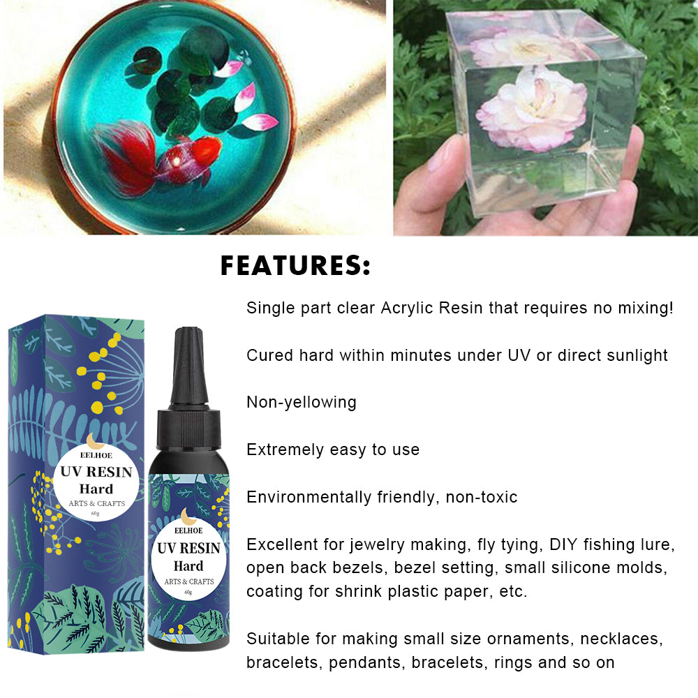EELHOE High Transparency Uv Resin Drip Glue (100g) Diy Nail Care Cochlear Uv Shadowless Glue Quick-Drying Drip Glue