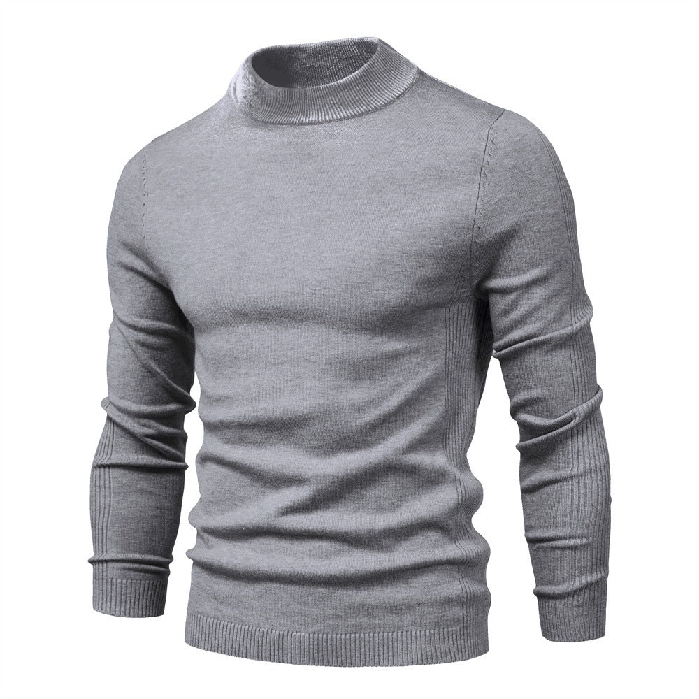 Autumn and Winter Thickened Thermal Sweater Men's Medium Neck Slim Fit Men's Sweater Men's Multicolor Knitwear