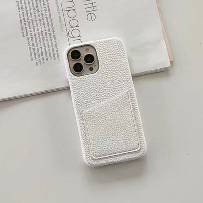 14Pro Plain Leather PU Card Slot Phone Case For iPhone13mini 11 12 Xsmax XR 78plus 6s  Half Cover Hard Body Protection