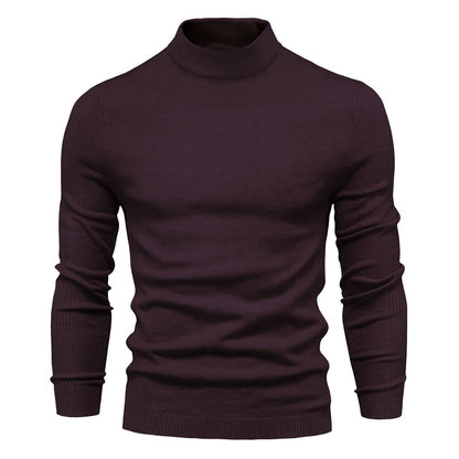 Autumn and Winter Thickened Thermal Sweater Men's Medium Neck Slim Fit Men's Sweater Men's Multicolor Knitwear