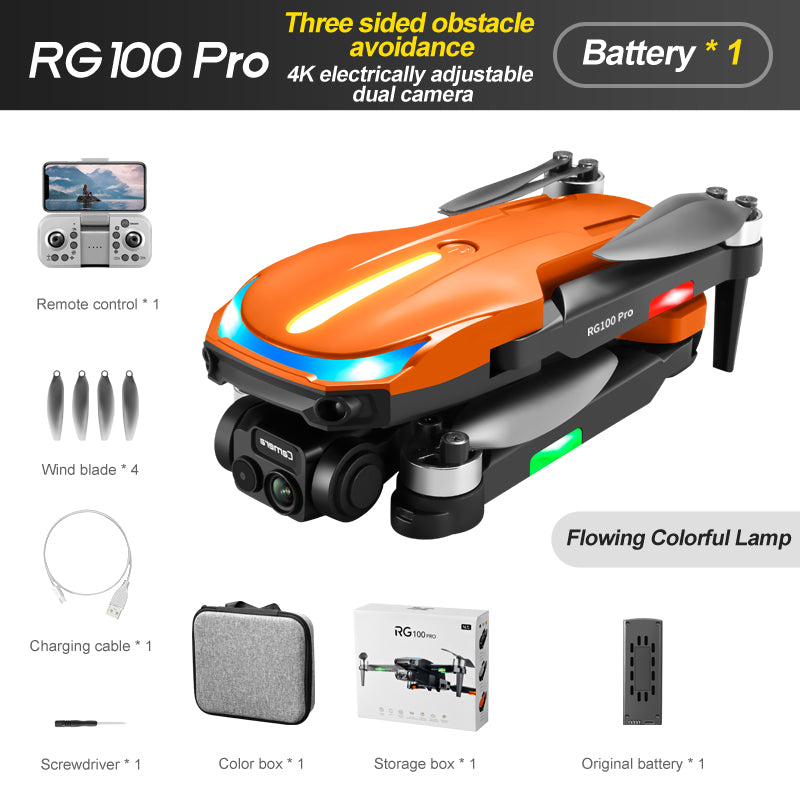 New UAV RG100PRO-Sided Obstacle Avoidance Four Axis Aircraft Brushless Motor 4K HD Aerial Photography Optical Flow RC Drone