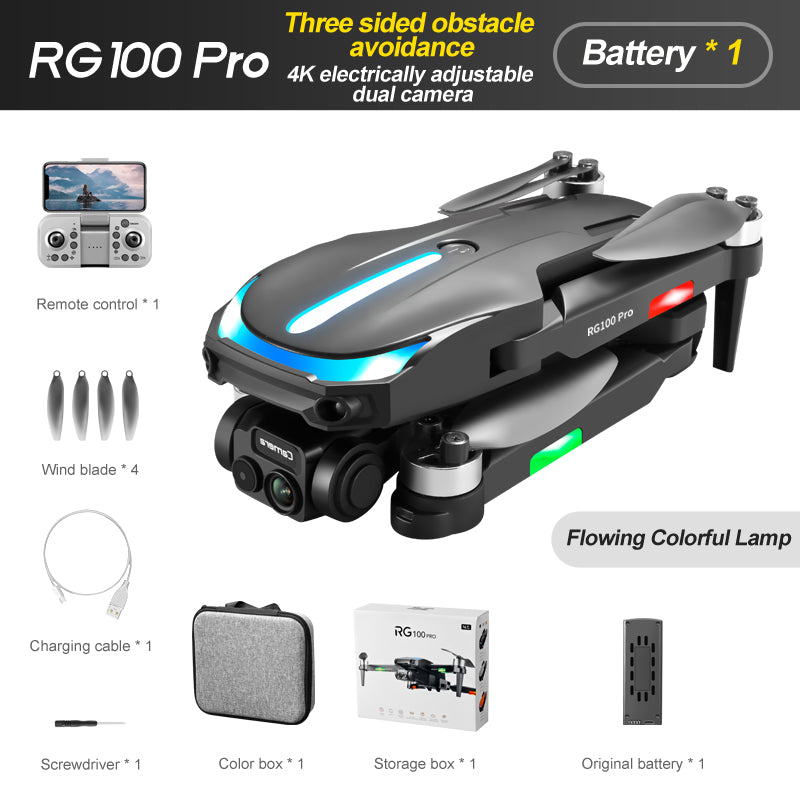 New UAV RG100PRO-Sided Obstacle Avoidance Four Axis Aircraft Brushless Motor 4K HD Aerial Photography Optical Flow RC Drone