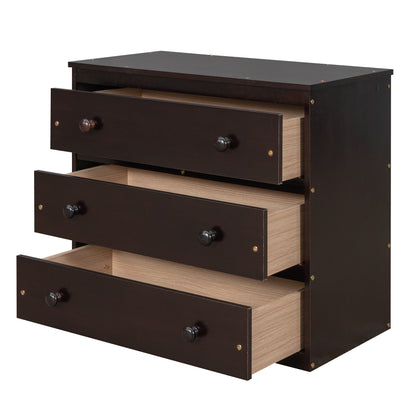 Low Study Full Loft Bed with Cabinet Shelves and Rolling Portable Desk Multiple Functions Bed- Espresso