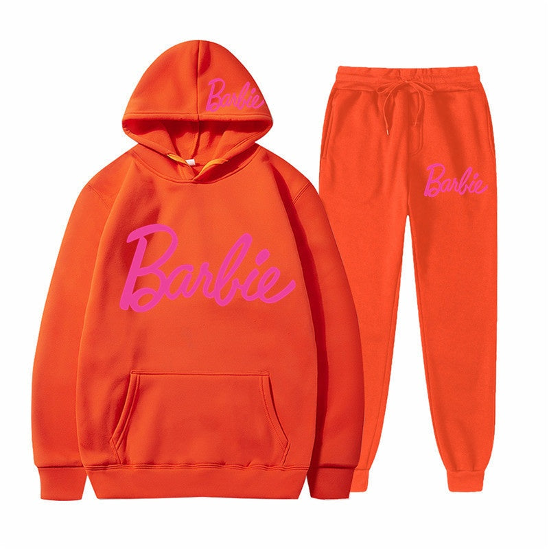 Printed Sports Hoodie for Men and Women Casual Sweatshirt Set