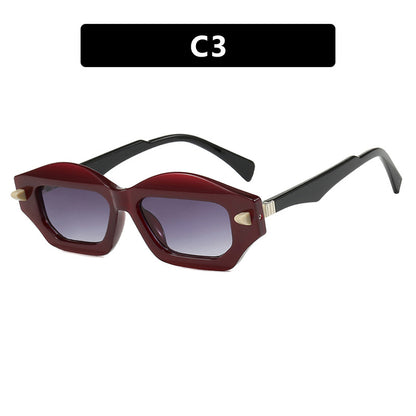 Irregular small frame sunglasses, high-end fashion show sunglasses, versatile, trendy, modern and fashionable sunglasses for women