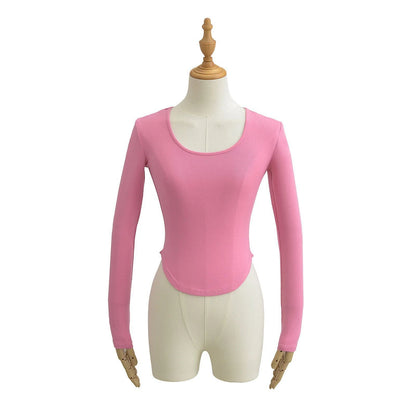 Irregular long sleeved T-shirt for women