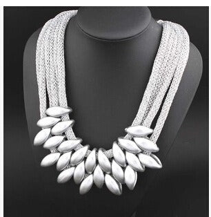 Multi layer woven tassel women's necklace jewelry