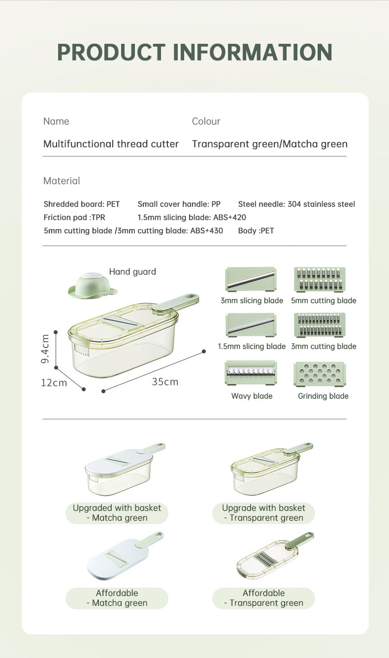 Multifunction Vegetable Cutter With Basket And Brush Portable Slicer Chopper Kitchen Tools