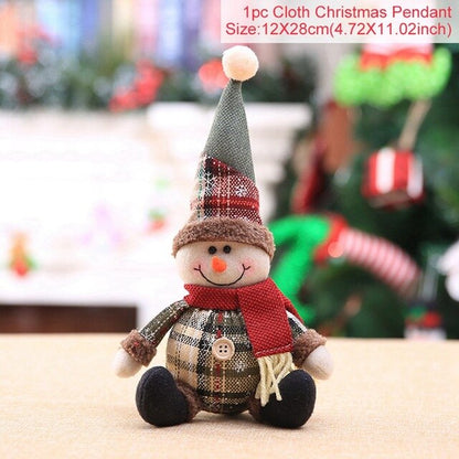 Santa Claus Christmas Ornaments Tree Decor Elk Snowman Plush Christmas Doll Decorations For Home 2019 Navidad Pendant Gift Kids