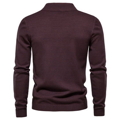 Autumn and Winter Thickened Thermal Sweater Men's Medium Neck Slim Fit Men's Sweater Men's Multicolor Knitwear