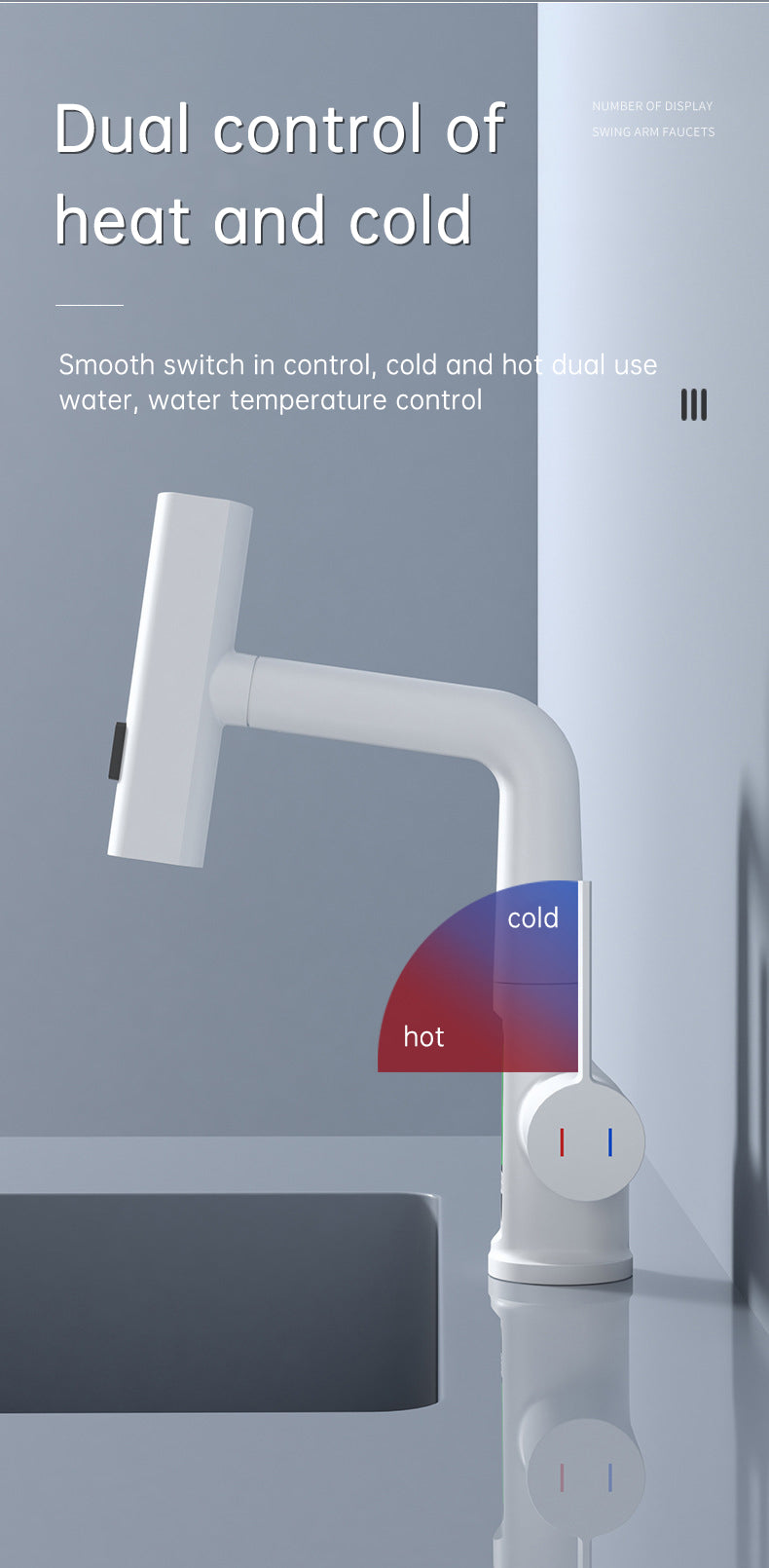 Faucet Pull-out Basin Faucet Temperature Digital Display Rotation