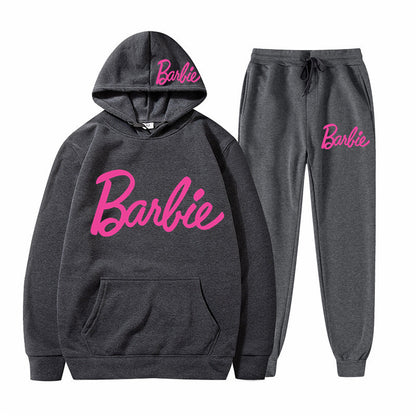 Printed Sports Hoodie for Men and Women Casual Sweatshirt Set