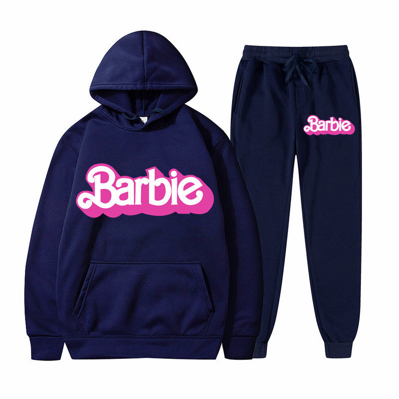 Printed Sports Hoodie for Men and Women Casual Sweatshirt Set
