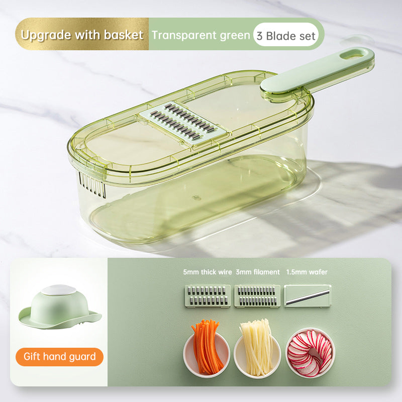 Multifunction Vegetable Cutter With Basket And Brush Portable Slicer Chopper Kitchen Tools