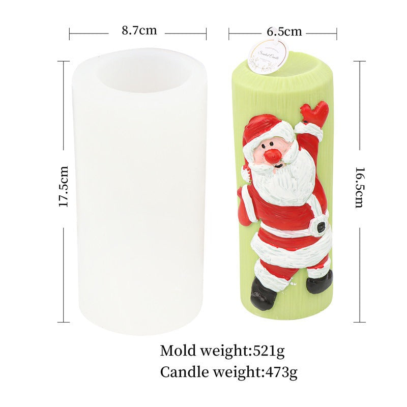 8 Nordic style Christmas Santa Claus pillar candle molds Elk Christmas tree scented candle molds