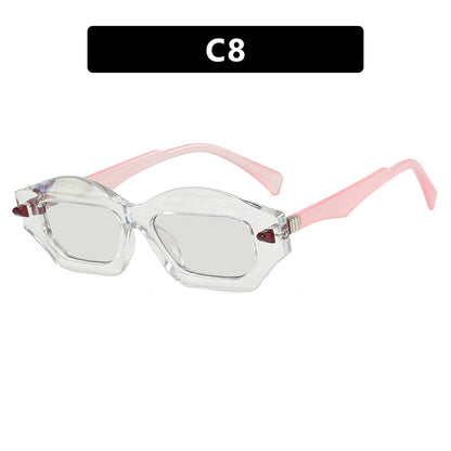 Irregular small frame sunglasses, high-end fashion show sunglasses, versatile, trendy, modern and fashionable sunglasses for women