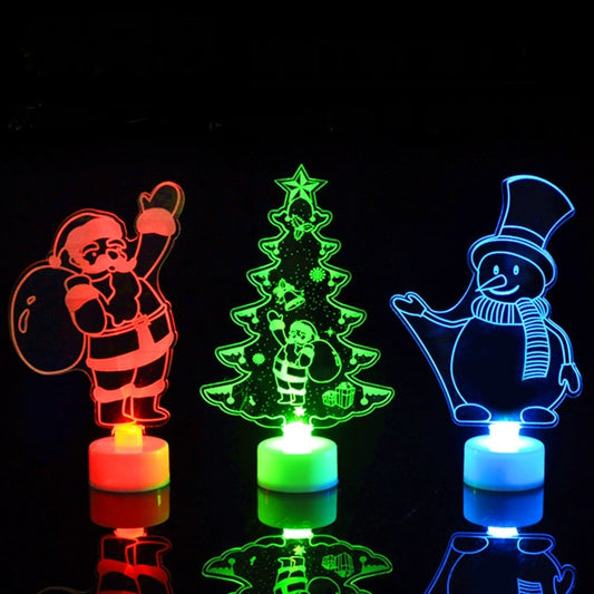 Merry Christmas Acrylic LED Light Christmas Tree Ornaments Pendant Christmas Santa Claus Snowman Light Xmas Navidad  Decor