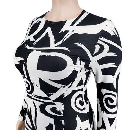 Large Spring New Long Sleeve Dress