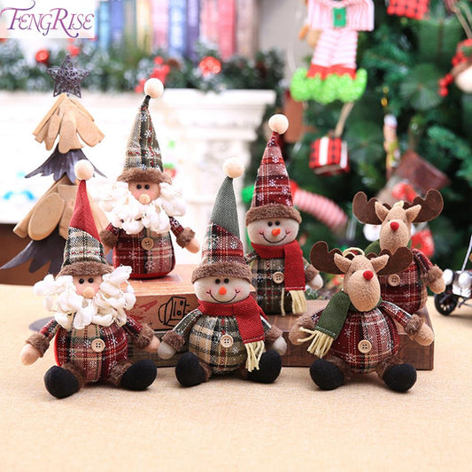 Santa Claus Christmas Ornaments Tree Decor Elk Snowman Plush Christmas Doll Decorations For Home 2019 Navidad Pendant Gift Kids