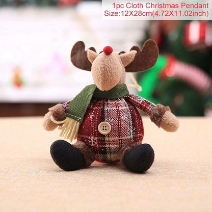 Santa Claus Christmas Ornaments Tree Decor Elk Snowman Plush Christmas Doll Decorations For Home 2019 Navidad Pendant Gift Kids