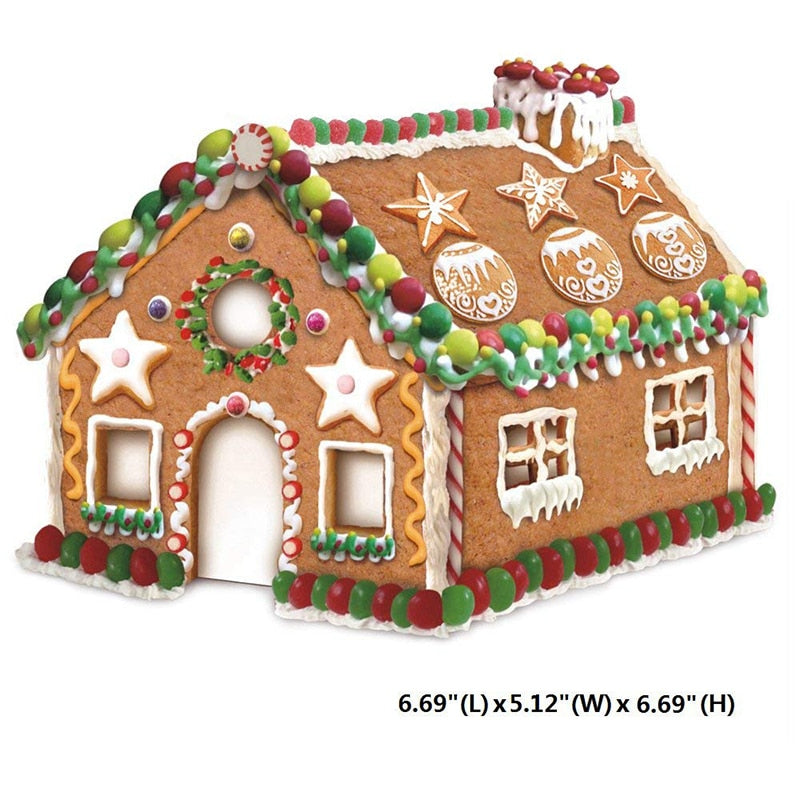 10pcs 3D Gingerbread house Stainless Steel Christmas Scenario Cookie Cutters Set Biscuit Mold Fondant Cutter Baking Tool