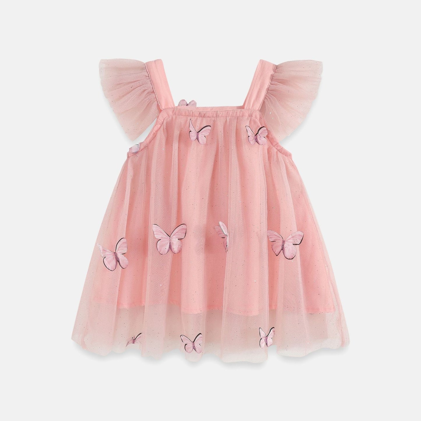 Flying sleeve suspender mesh skirt children suspender dress