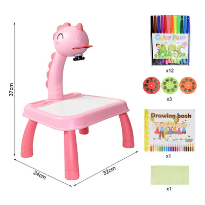 Children Led Projector Art Drawing Table Toys Kids Painting Board Desk Arts Crafts Educational Learning Paint Tools Toy for Girl