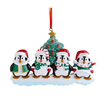 Resin Personality Christmas Gift Christmas Ornament Pendant Cute Penguin Family Decoration