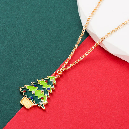 New Christmas Series Santa Claus Penguin Pendant Necklace Trendy Senior Sense Of Collarbone Chain