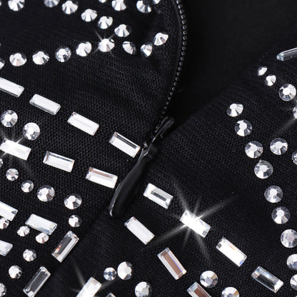 Luoqiu Country Strapless Dress Rhinestone Dress Sexy Style Women's Summer Dress