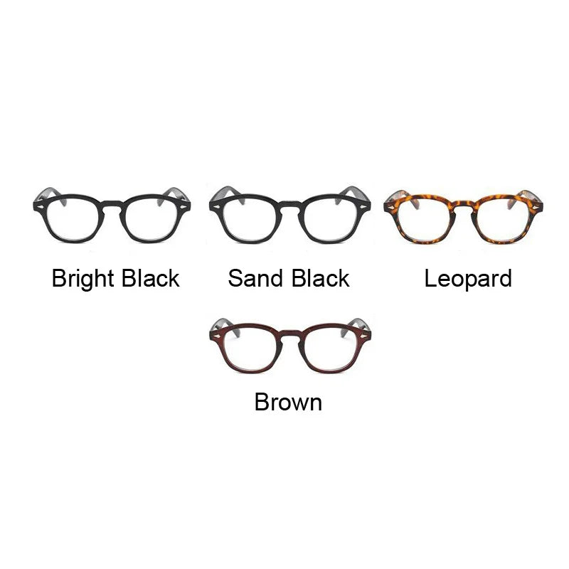 Johnny Depp Style Glasses Man Vintage Round Rivet Eyeglasses Brand Design Small Frame Eyewear Clear Transparent Lens Oculos
