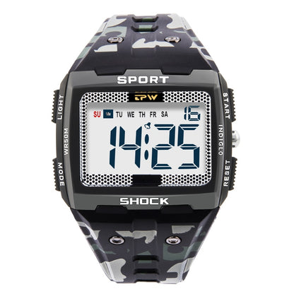 Stopwatch Fitness Alarm Clock 5Bar Waterproof BackLight Square Digital Watches Relogio Masculino